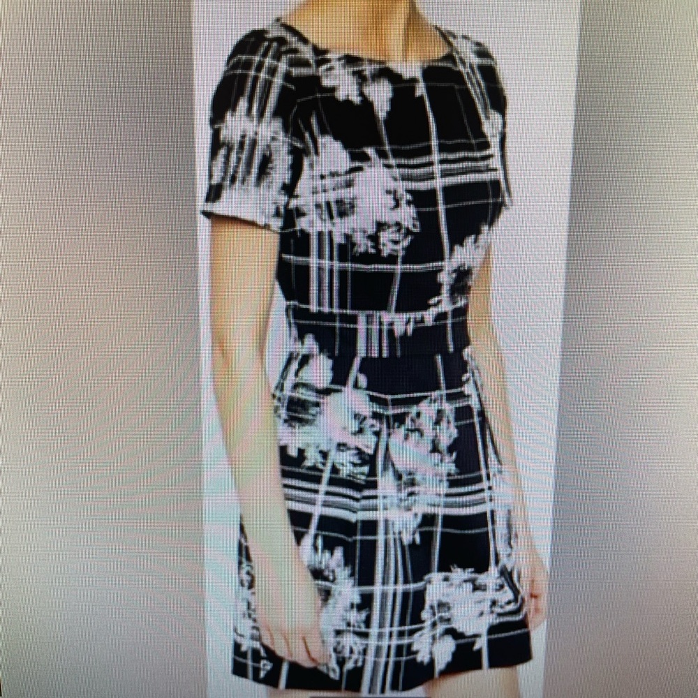 French Connection Black and white flower dress